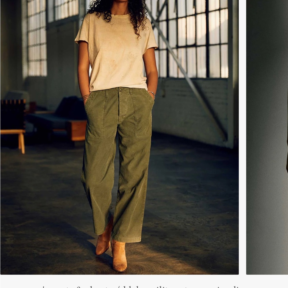 imogene + willie Olive Green Wide-Leg Utility Pants - Picture 4 of 4